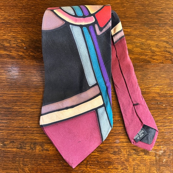 Robert Daskai Hand Painted Luxury Silk Tie - Picture 3 of 9